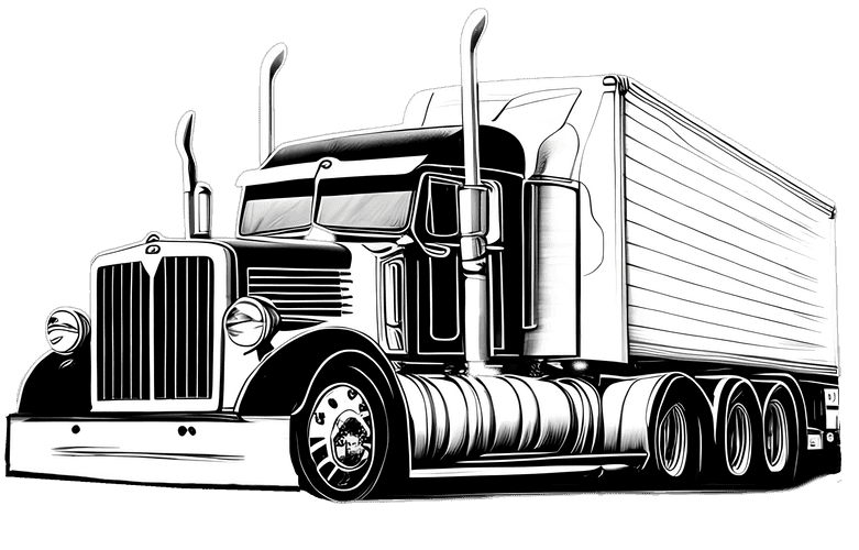 transport truck clipart black and white school